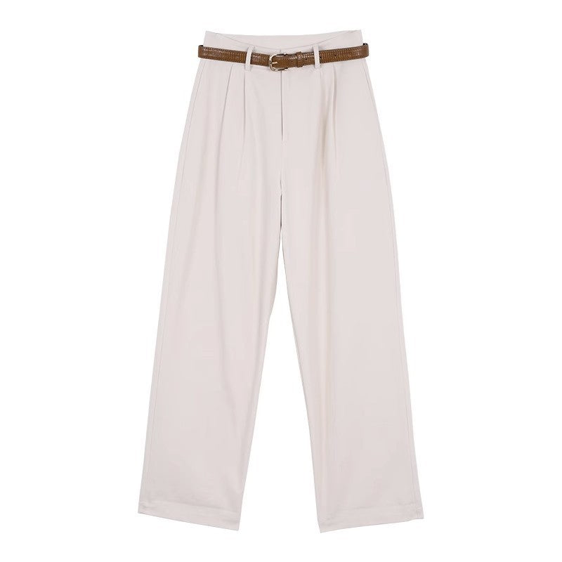 French Retro High Waist Korean Style Slimming Casual Pants