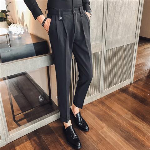 Nouvelle Robe Daffaires Pantalon Mode PlisCostume Pantalon Streetwear Pantalon Costume Homme