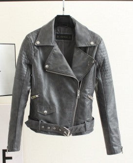 Faux Cuero Mujer Chaqueta De Motociclista Moto Zip Abrigos Chaqueta Pu Jack Rock Cuero Femme Casaco