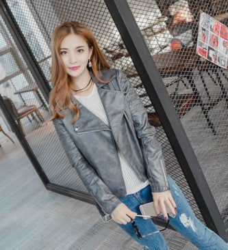 Faux Cuero Mujer Chaqueta De Motociclista Moto Zip Abrigos Chaqueta Pu Jack Rock Cuero Femme Casaco