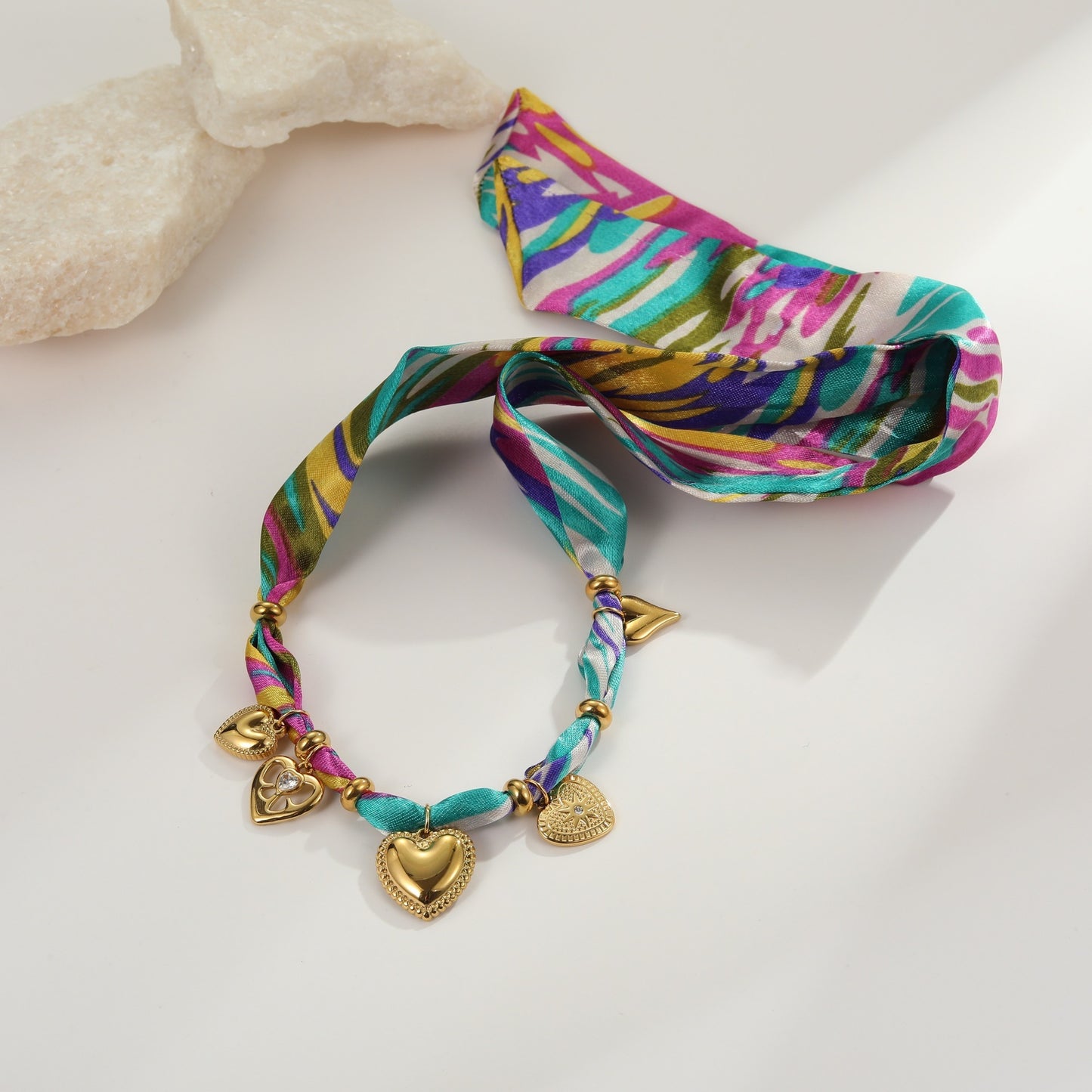 Fashion New Color Scarf Vacation Style Love Pendant Necklace Plated Bracelet