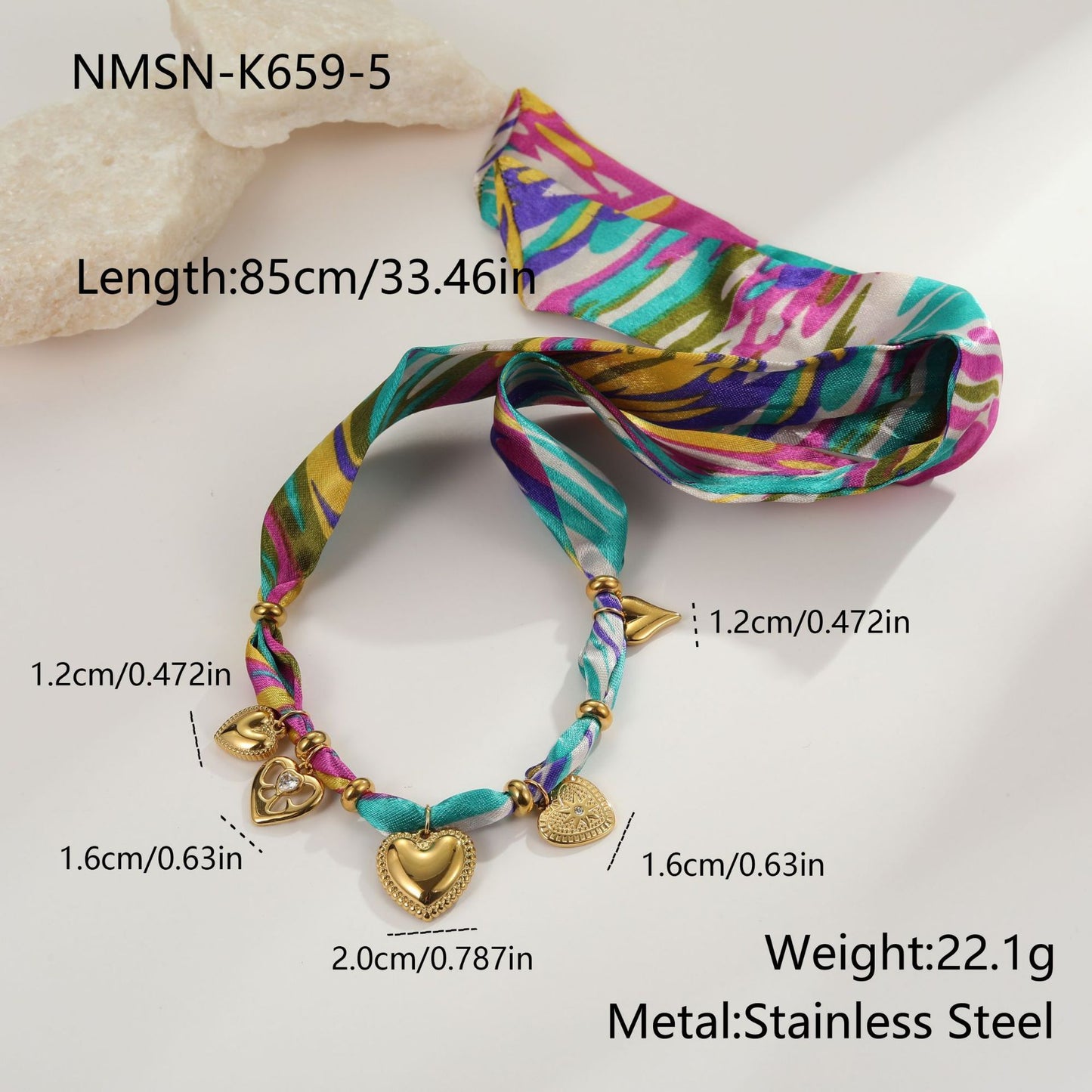 Fashion New Color Scarf Vacation Style Love Pendant Necklace Plated Bracelet