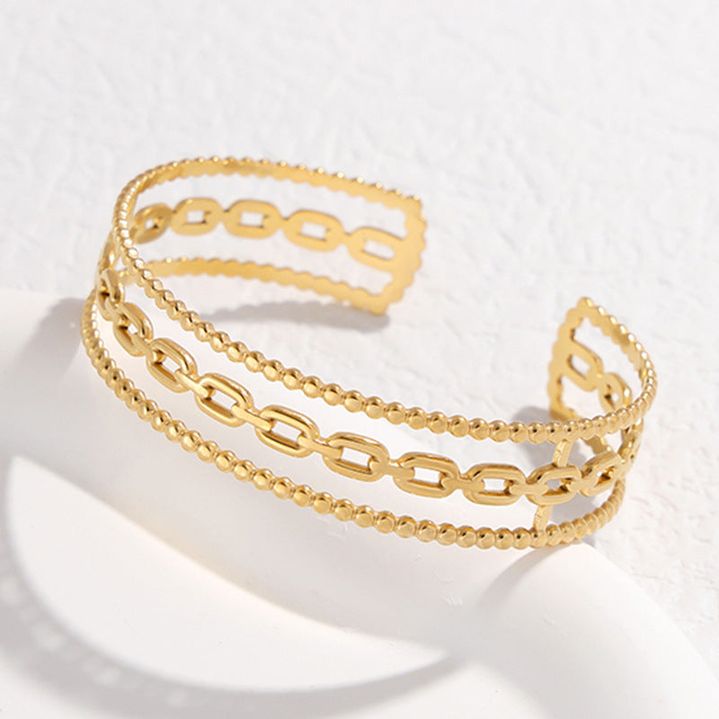 Exaggerated High-grade Non-fading Adjustable Stainless Steel Bracelet For Women