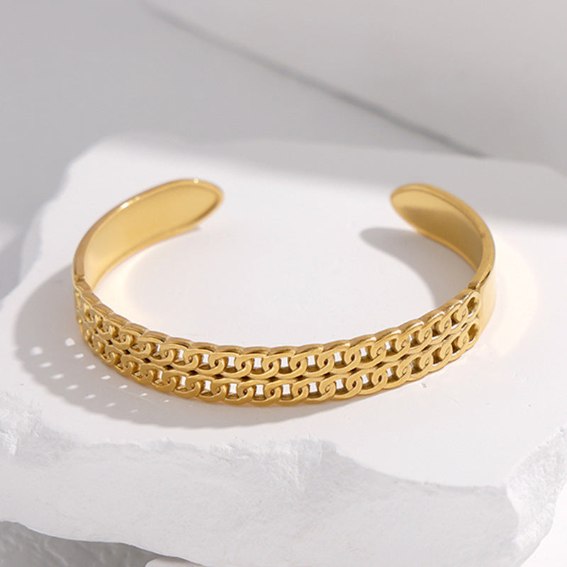 Exaggerated High-grade Non-fading Adjustable Stainless Steel Bracelet For Women
