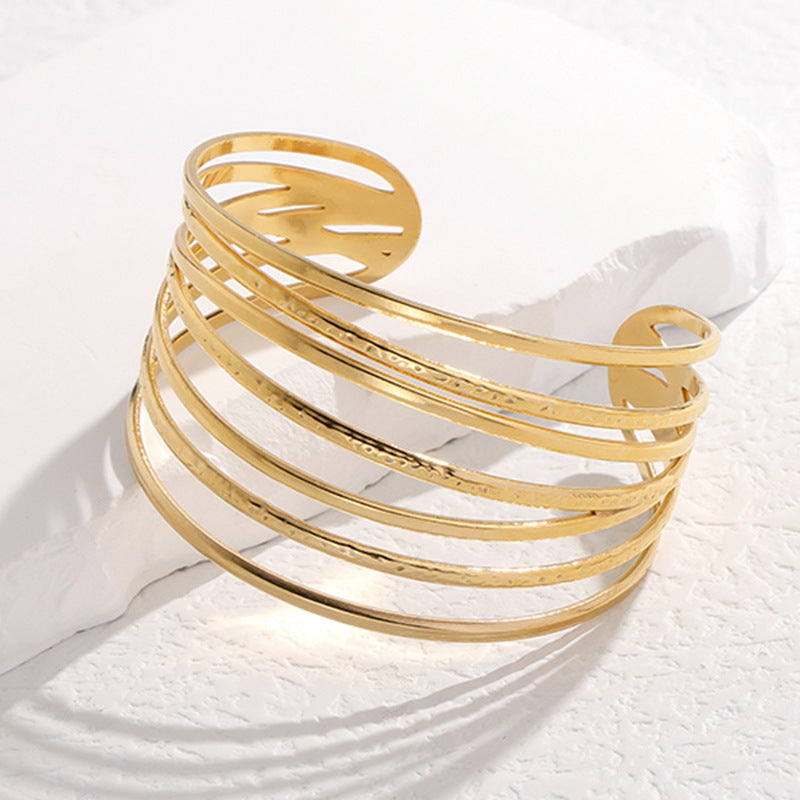 Exaggerated High-grade Non-fading Adjustable Stainless Steel Bracelet For Women