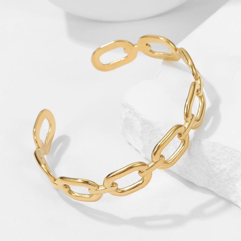 Exaggerated High-grade Non-fading Adjustable Stainless Steel Bracelet For Women