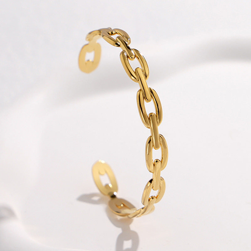 Exaggerated High-grade Non-fading Adjustable Stainless Steel Bracelet For Women
