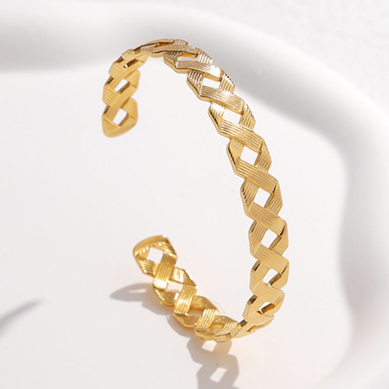 Exaggerated High-grade Non-fading Adjustable Stainless Steel Bracelet For Women