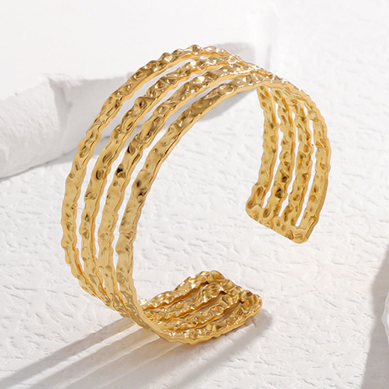 Exaggerated High-grade Non-fading Adjustable Stainless Steel Bracelet For Women