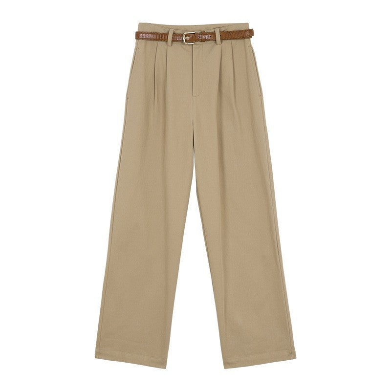 French Retro High Waist Korean Style Slimming Casual Pants