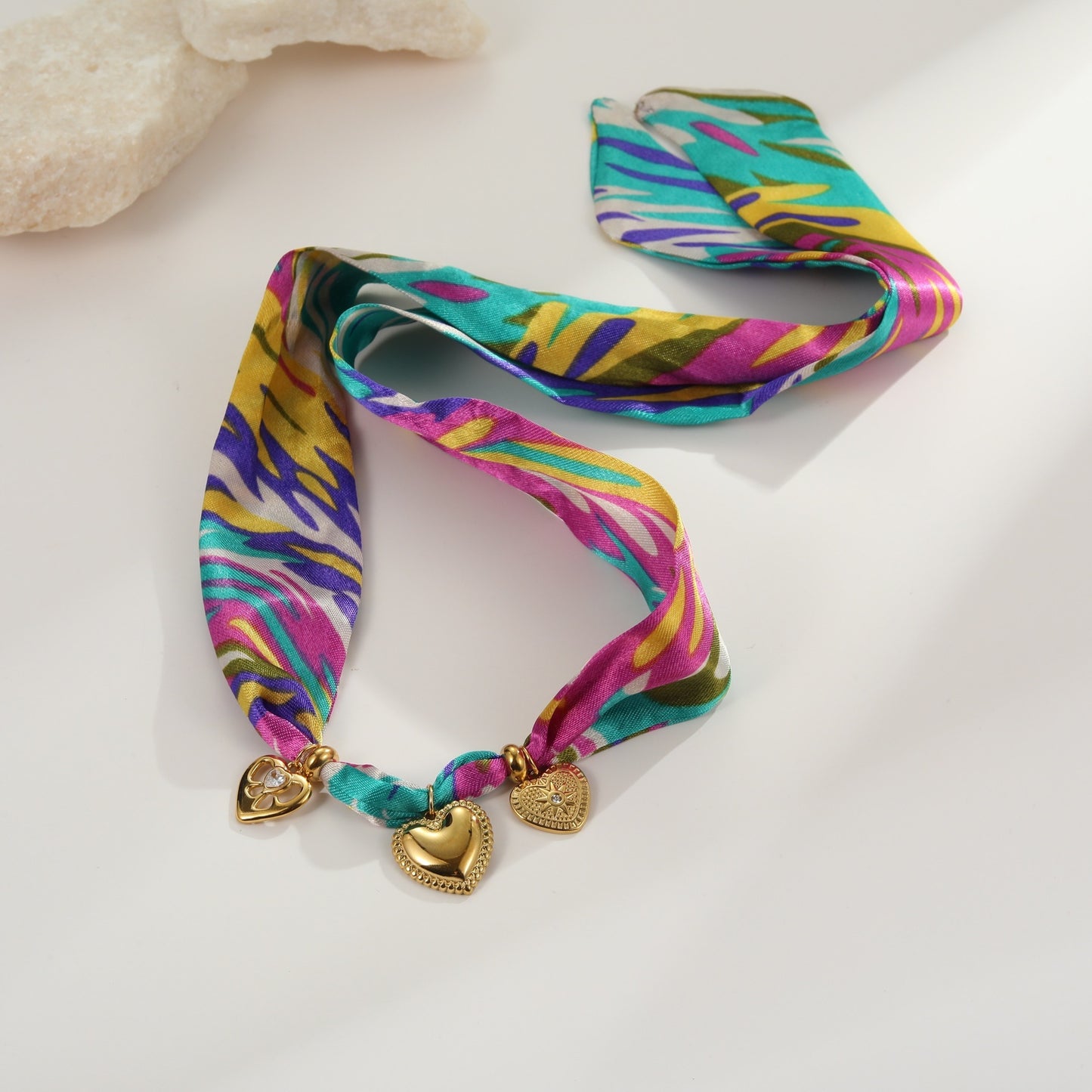 Fashion New Color Scarf Vacation Style Love Pendant Necklace Plated Bracelet