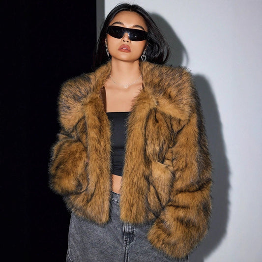 New Fox Fur Fashion Thick Warm Fur Coat