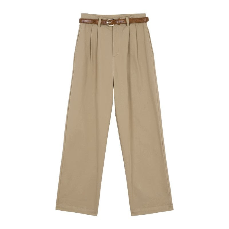 French Retro High Waist Korean Style Slimming Casual Pants