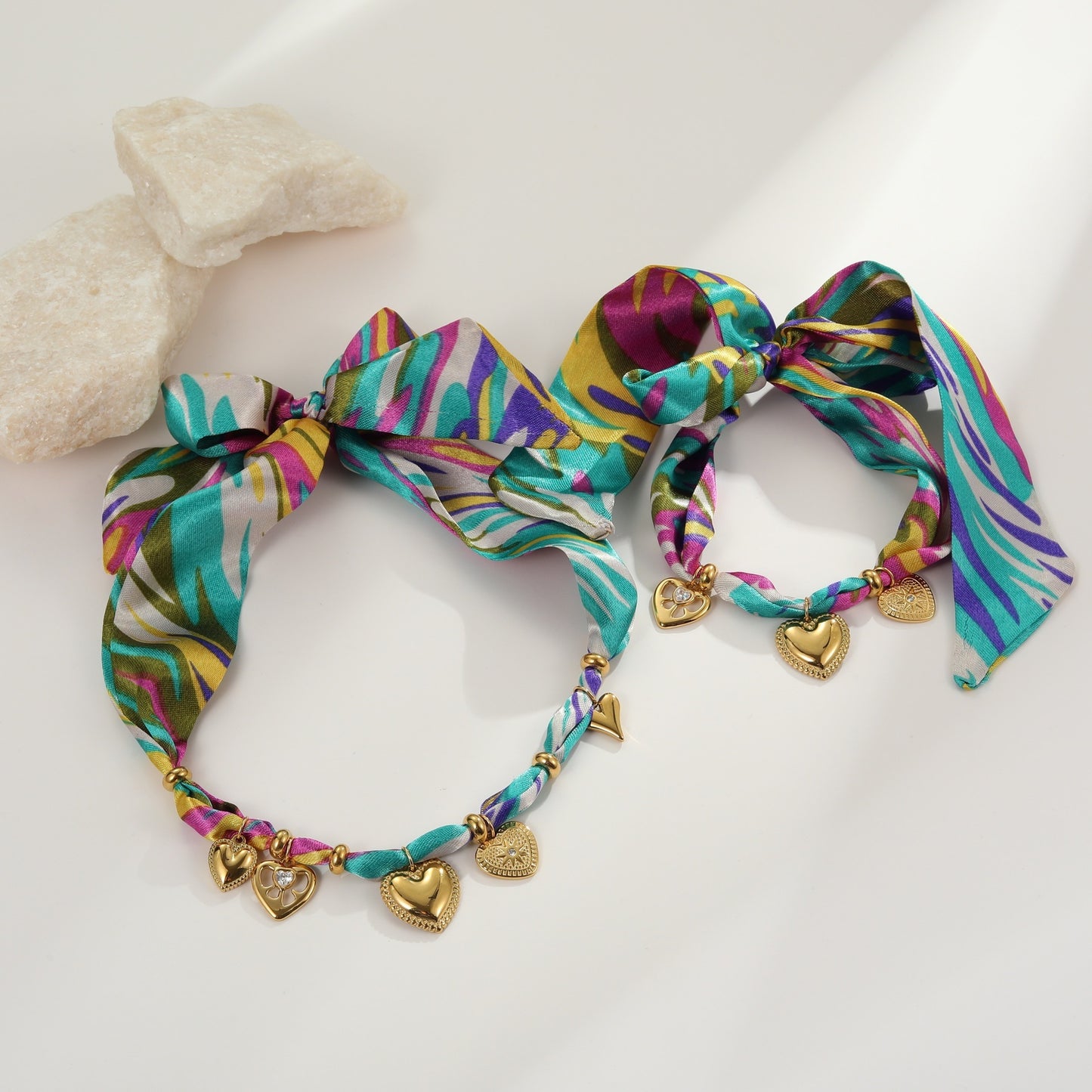Fashion New Color Scarf Vacation Style Love Pendant Necklace Plated Bracelet