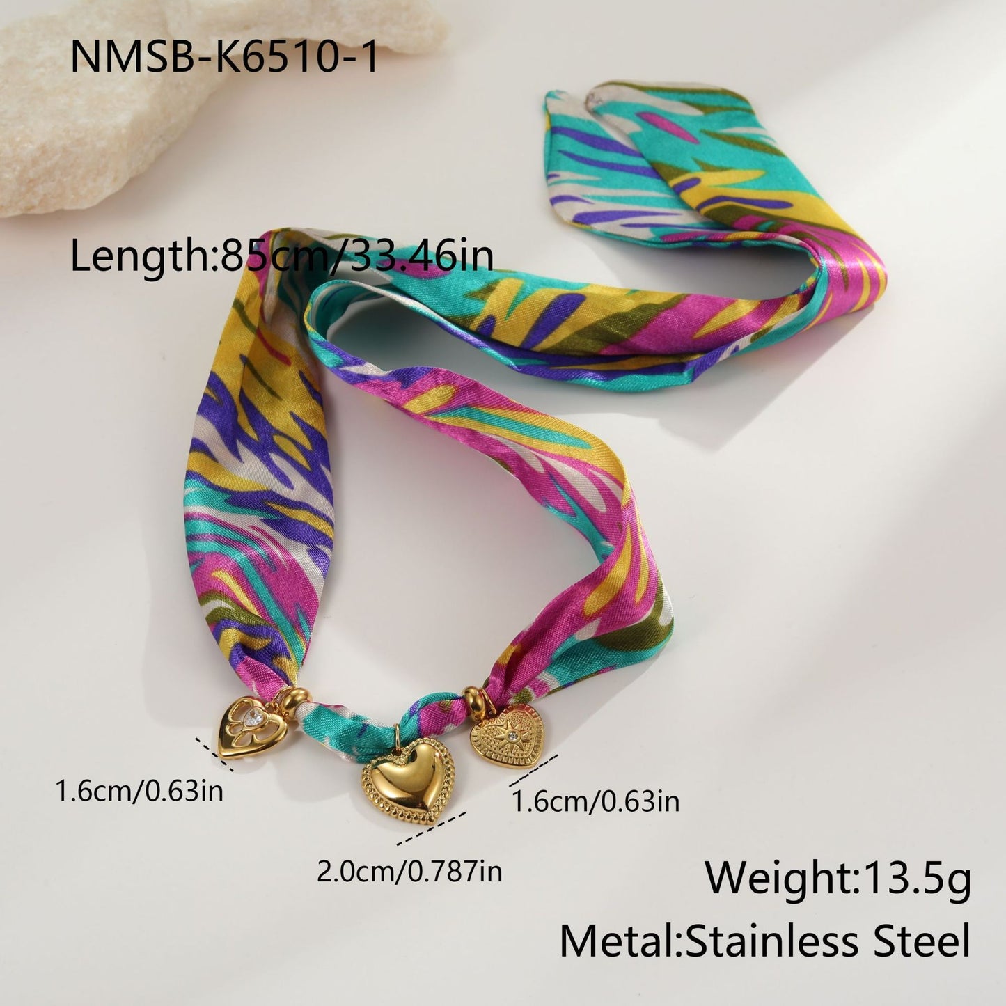 Fashion New Color Scarf Vacation Style Love Pendant Necklace Plated Bracelet